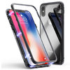 Detachable Magnetic Metal Frame Case for Apple iPhone X / Xs - Clear Back